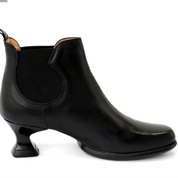 Fluevog Danke Black Low Heel Chelsea Boot - Picture 4 of 10